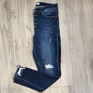 KanCan Dark Blue Distressed Skinny Jeans